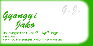 gyongyi jako business card